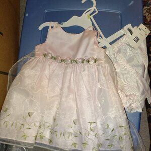 Girl's pale pink dress with panties 2 piece with tag